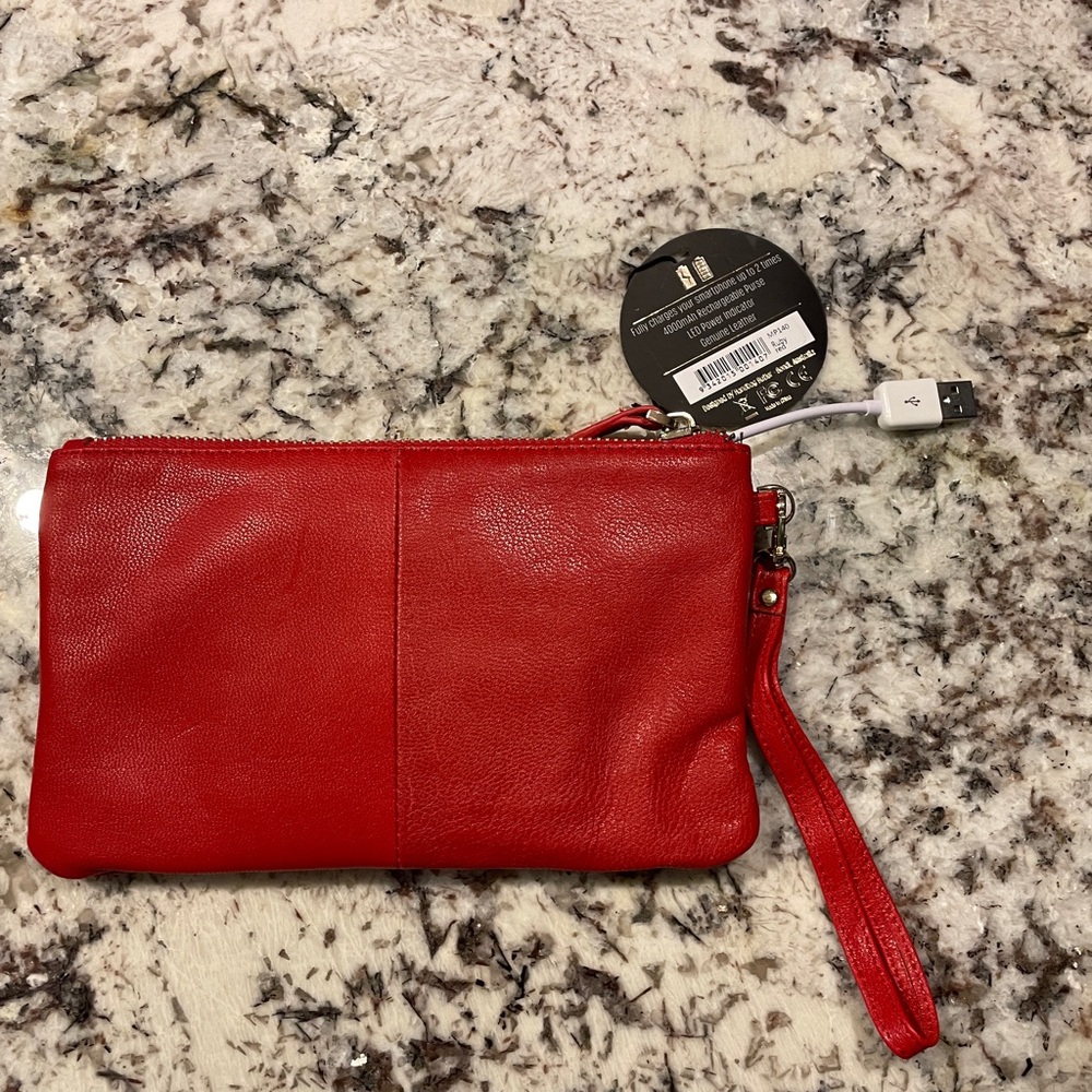 Cell Phone Charger Purse Handbag Butler Charge on the Go Red NWT